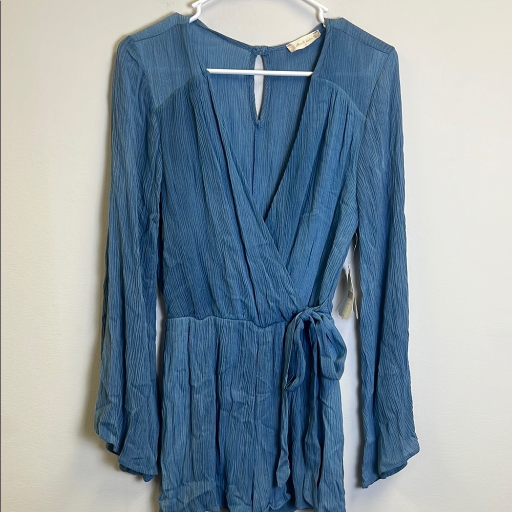 Altar'd State Blue Long Sleeve Jumpsuit